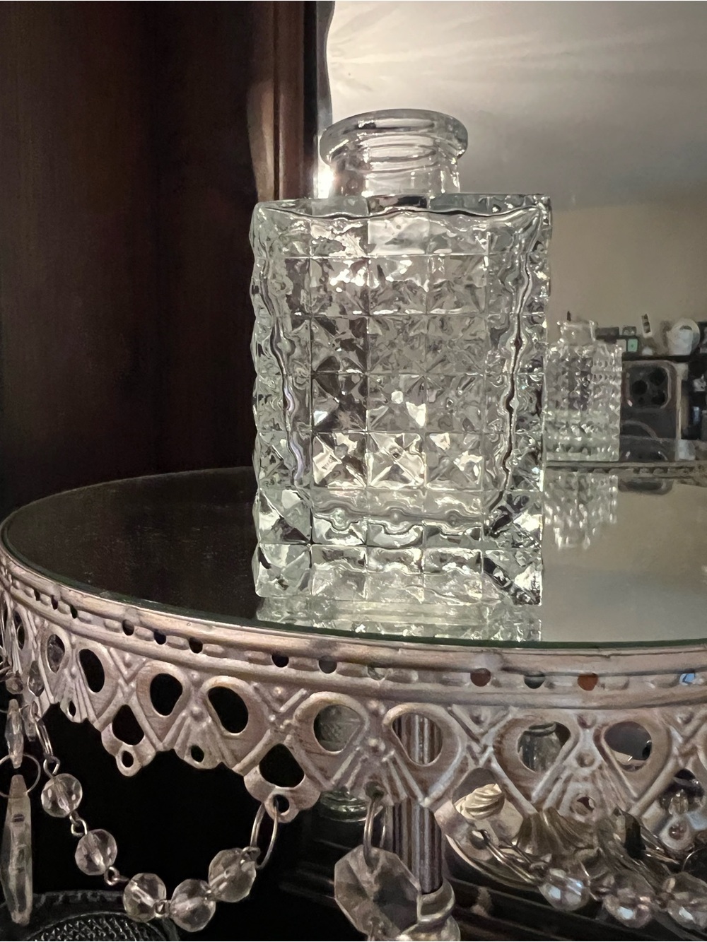 Clear Crystal waffle pattern Cosmetic Bottle Transparent Makeup Container